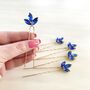 Gold And Royal Blue Hair Pin Set, thumbnail 4 of 6