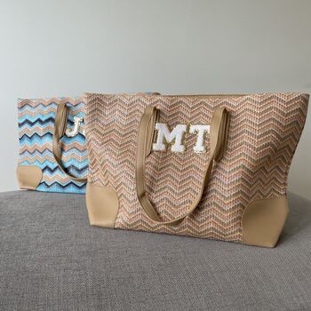 Personalised Chevron Patch Tote Bag, 4 of 5