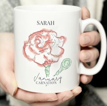 Personalised Flower Of The Month Mug, 6 of 9