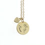 Personalised Birth Flower Matte Heart And Disc Necklace, thumbnail 7 of 12