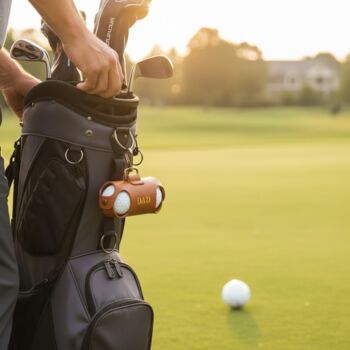 Personalised Tan Leather Golf Ball Caddy, 8 of 12