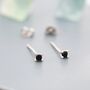 Extra Tiny 2mm Black Cz Stud Earrings, thumbnail 6 of 11