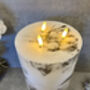 30cm Xl Marbled Grey LED Pillar Candle – Real Wax, thumbnail 7 of 12