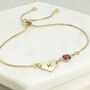 Gold Plated Initial And January Birthstone Bracelet, thumbnail 5 of 5
