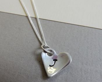 Silver Shaped Personalised Heart Charm Necklace, 2 of 6