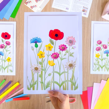 Wildflower Meadow Triptych Picture Craft Kit | Spring Home Decor, 5 of 7
