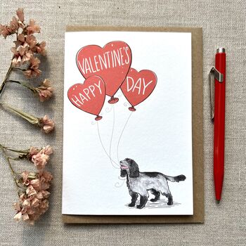 Personalised Cocker Spaniel Happy Valentine's Card, 3 of 4