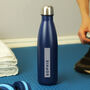 Personalised Rectangle Navy Metal Insulated Drinks Bottle, thumbnail 5 of 6