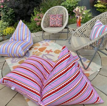 Outdoor Beanbag In Sparrow And Plumb Pick'n'mix Stripe, 4 of 5
