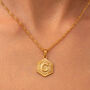 Textured Initial Coin Necklace With Rope Chain, thumbnail 1 of 4