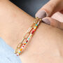 Rainbow Bead And Chain Layered Bracelet In Gold Plating, thumbnail 1 of 3