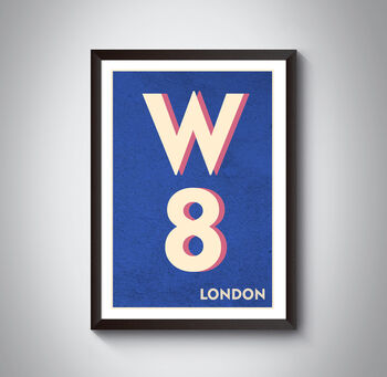 W8 Holland Park, London Postcode Typography Print, 11 of 11