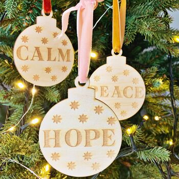Calm Christmas Wooden Decoration, 3 of 3