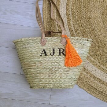 Personalised Straw Shopping Or Beach Basket, 3 of 10