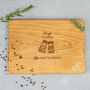 Salt And Pepper Personalised Oak Chopping Board, thumbnail 2 of 2