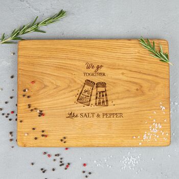 Salt And Pepper Personalised Oak Chopping Board, 2 of 2