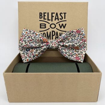 Liberty Bow Tie In Burnt Orange Ditsy Floral, 2 of 2