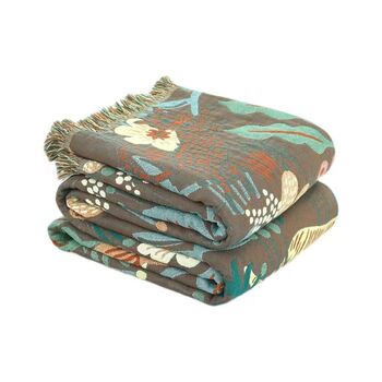 Double Sided Forest Patterned Sofa Bedspread Blanket, 6 of 6