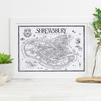 Map Of Shrewsbury Signed Print, 2 of 3
