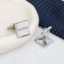 Personalised Classic Silver Plated Square Cufflink Set, thumbnail 3 of 7