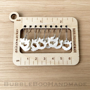 Alpaca Knitting Needle Gauge And Stitch Marker Set, 8 of 10