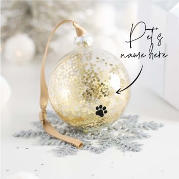 Personalised Pet Paw Print Christmas Bauble, 2 of 3