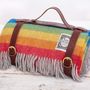 Traditional Rainbow Stripe Wool Picnic Rug, thumbnail 1 of 3