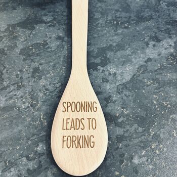 Funny Wooden Spoon Spooning Leads To Forking, 3 of 5