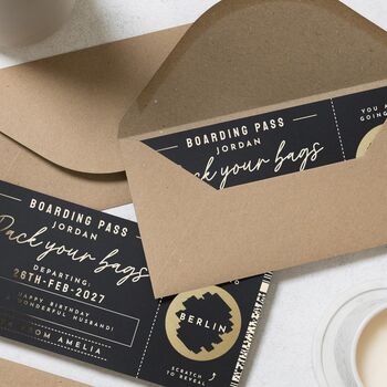 Personalised Holiday Reveal Boarding Pass Scratch Card, 6 of 9