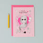 Pink Doll Birthday Card With Stickers, thumbnail 4 of 6