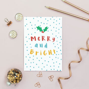 Merry And Bright Christmas Card, 2 of 3