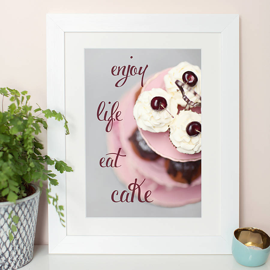 'enjoy life eat cake' baking photographic print by love lila