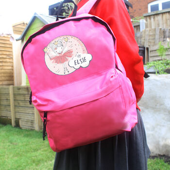 Personalised Princess Ballerina Pink Backpack, 3 of 5