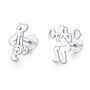 Sterling Silver Powerlifting 16 G Mismatched Flat Back Labret Earrings, thumbnail 8 of 12