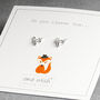 Clever Fox Sterling Silver Stud Earrings, thumbnail 4 of 11