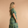 Indian Cotton Lime Patchouli Print Dress, thumbnail 4 of 5