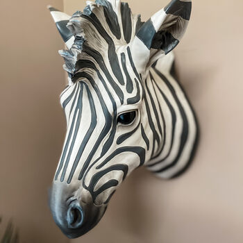 Zebra 'Ziggy' Head Wall Hanging, 2 of 4