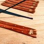 Wooden Incense Stick Holder Brass Design Ash Catcher, thumbnail 4 of 12