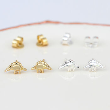 18ct Gold Plated Or Silver Dinosaur Stud Earrings, 4 of 9