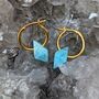 'The Octahedron' Amazonite Hoop Gold Plated Earrings, thumbnail 3 of 5