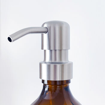 Amber Bottle With White Personalised Label And Silver Pump, 2 of 9
