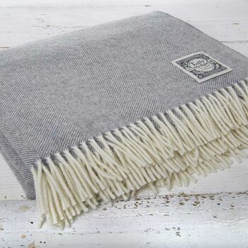 Personalised Grey Merino Wool Throw Collection, 2 of 8