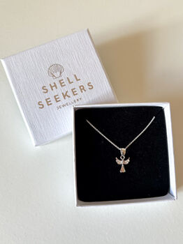 Sterling Silver Tiny Angel Pendant Necklace, 4 of 8