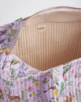 Meadow Creatures Lilac Quilted Tote, 4 of 6