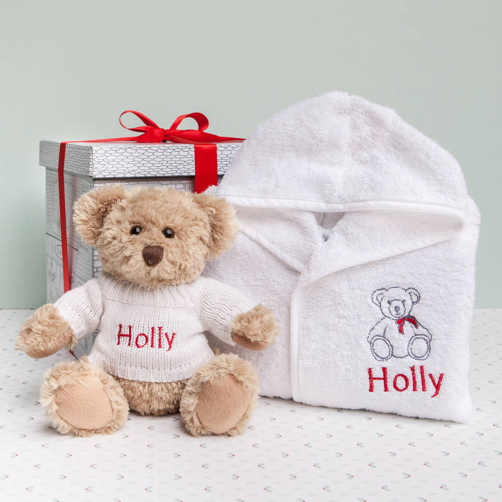 Bertie Bear's Christmas Bathrobe Set By Babyblooms