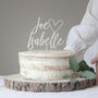 Personalised Wooden Heart Wedding Cake Topper, thumbnail 2 of 5