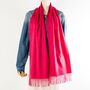 Hot Pink Cashmere Personalised Scarf Gift, thumbnail 3 of 12