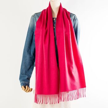 Hot Pink Cashmere Personalised Scarf Gift, 3 of 12