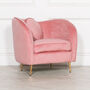 Pink Velvet Armchair With Cushion, thumbnail 1 of 4