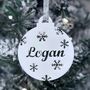 Personalised Name With Snowflakes Christmas Bauble, thumbnail 5 of 12